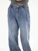 ユニセックスボタンデニムパンツ/Unisex button denim pants
