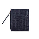 クロコダイルエンボジッパーウォレット/CROCODILE EMBO ZIPPER WALLET-NAVY