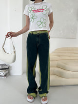 ネオンラインデニムパンツ/neon line denim pants