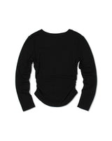 SQUARE NECK SHIRRING SLEEVE (BLACK) 
