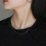シルバーシンスネークチェーンネックレス/silver thin snake chain necklace (14K gold plated / no spare chain)