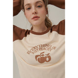 ピーチアーチプリントラグランロングスリーブTシャツ / PEACH ARCH PRINT RAGLAN LONG SLEEVE T-SHIRT_CHOCOLATE