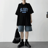 ハーフジップアップカラーショートスリーブTシャツ / Dept1986 Half zip-up collar short-sleeved T-shirt