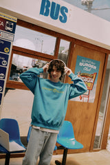 ベーシックラインロゴスウェットシャツ・ブルー［ユニセックス］/ Basic Line Logo Unisex Blue Sweat Shirt