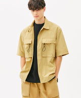 TWO POCKET STRING HALF SHIRTS (BEIGE) (6585203654774)