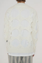 HOLE ARGYLE ROUND KNIT / IVORY (6600193540214)