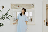 layered ribbon onepiece sky blue