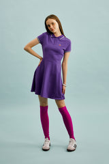 スモールチェリーフレアーピケドレス／SMALL CHERRY FLARED PIQUE DRESS [PURPLE]