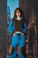 ラインクロップフーディー / LINE CROP HOODIE (BLUE)