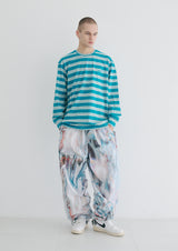 ワッペンロングスリーブ / BSR2223FWPO086 BS WAPPEN LONG SLEEVE BLUE GREEN STRIPE