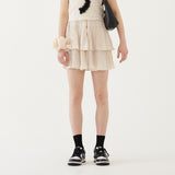 RUFFLED MINI SKIRT (BEIGE) (6579684573302)