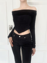 912. ツーウェイオフコルセットTシャツ / 912. two-way off corset T (3color)
