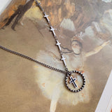 コインブラッククロス2ウェイネックレス/ky Coin Black Cross Two Way Necklace