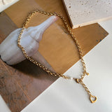 ボールドハート淡水パールネックレス2ウェイYチョーカーネックレス/hay Bold Heart Fresh Water Pearl Necklace Two Way y Choker Necklace