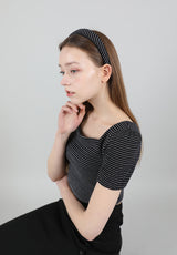 ストライプパフTシャツ / Stripe Puff T-shirt Black