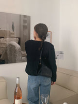 メンションナッピングライトブルーワイドウィンターデニムパンツ / Mention napping light blue wide winter denim pants