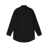 Solid Overfit Long sleeve shirt [BLACK] (6618543161462)
