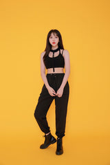 ロングチョーカークロップトップ(キャップ付き) / TOP(7811) Long Choker Crop Top (With Cap)