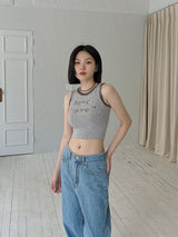 ラブラブクロップスリーブレス / Love Love Crop Sleeveless (2color)