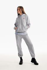 スモールチェリーサイドポケットフーディー／SMALL CHERRY SIDE POCKET HOODIE [MELANGE GRAY]