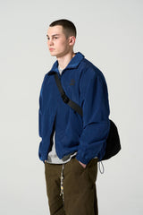 NYLON COLLAR WINDBRAKER - BLUE