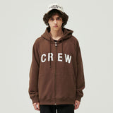 クルーネックフーディージップアップ/CREW HOOD ZIP UP (BROWN)