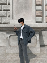 ASCLO Back Button Denim Jacket (3color)