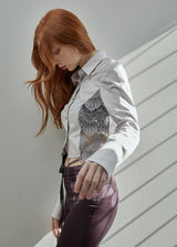 ビンテージレースクロップドシャツ/VINTAGE LACE CROPPED SHIRT