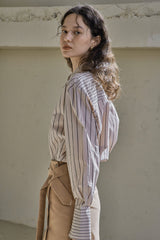 ベルトボタンスカート/BELTED BUTTON SKIRT_BEIGE