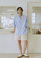 ユニセックスカフハーフパンツ/unisex cuff half pants cream