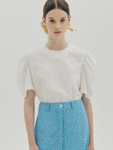 レースアップパフトップ / Lace up puff top - Mint