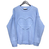 (UNISEX) ケーブルハートラウンドニット