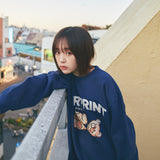 コラボレーションスウェット（ネイビー）I over print × AMBLER (6635498406006)