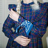 キャットペイズリーバンダナ / 1 2 cat paisley bandana - BLUE