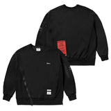 22アンバランスオーバーサイズヘビースウェットクルーネック/22 UNBALANCE OVERSIZED HEAVY SWEAT CREWNECK PIGEON / BLACK