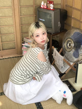 ショルダースリットルーズストリングロングスリーブ