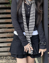 デニムカンカンミニスカート / Dark Blue Denim Cancan Mini Skirt
