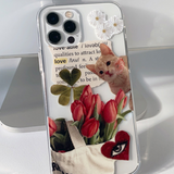 フラワーキャットコラージュフォーンケース / Flower Cat Collage Phone Case