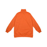 [UNISEX] Oversized Half-Zip Fleece Sweater (Orange) (6656117407862)