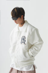 ビッグロゴカラーバーシティジャケット/BSR2223FWJK025 BIG LOGO COLLAR VARSITY JACKET CREAM