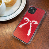 RIBBON KNIT HARD JELL CASE _RED