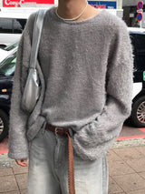 Hairy round knit t
