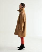 UNISEX WOOL RAGLAN HIDDEN COAT W - TWILL CAMEL (6636060835958)