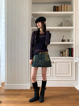 [Belt Set] Konya Y2K Washing Mini Skirt