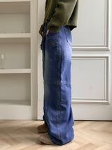 Villadi Unique Zipper Pocket Long Wide Denim Pants