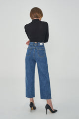 セミワイドストレートフィットスリットデニム / CLASS:y RIWON WORN SEMI WIDE STRAIGHT FIT SLIT DENIM PANTS [6873]