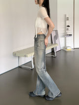 ティルダスカーフシースルー斜めクロップ半袖Tシャツセット / 【SET】Tilda Scarf See-Through Diagonal Crop Short Sleeve T-Shirt Set