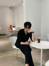 ニューゲントオーシャンアイスプリーツセットアップロングスリーブカーディガン / New Gent Ocean Ice Pleats Set-up Long-Sleeved Cardigan (2 colors)