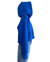 プリントクロップドフーディー/Print Cropped Hoodie-BLUE