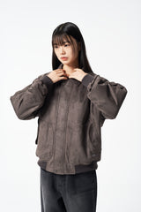 Vague Suede Bomber Jacket Brown